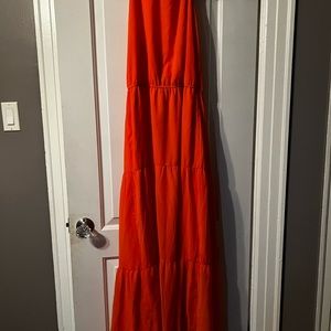 Halter top orange dress